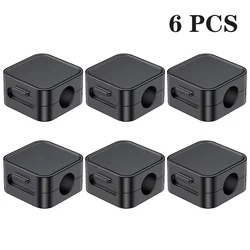 Magnetic Cable Organizer Holder - Adjustable Cord Management Clips (Black  6pcs)