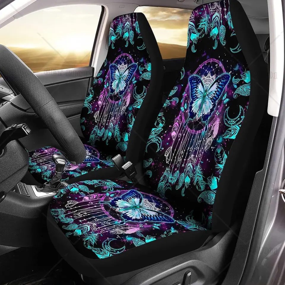 Cover And 7 Complete Transparent Sheep Skin Belt Pads All Black Floor Mat 5PCS Seat. Covers Full Set With Water Car Seat Covers - Car Seat Cover, Car Leather Seat Covers Blue - View #9