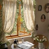 Idyllic French Retro Flowers Door Curtains Cloth for Living Room Green Warp Ruffled Cotton and Linen Curtains for Kitchen #A401 6