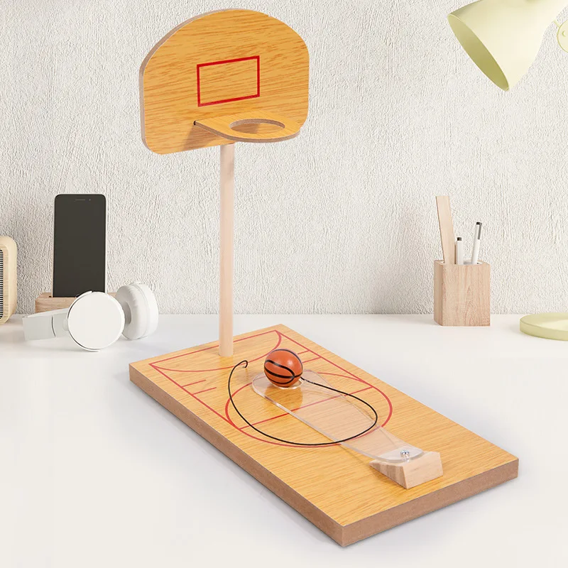 

Children's Wooden Table Basketball Shooting Game Toy Mini Basketball Rack Shooting Machine Kids Fun Puzzle Decompression Toys