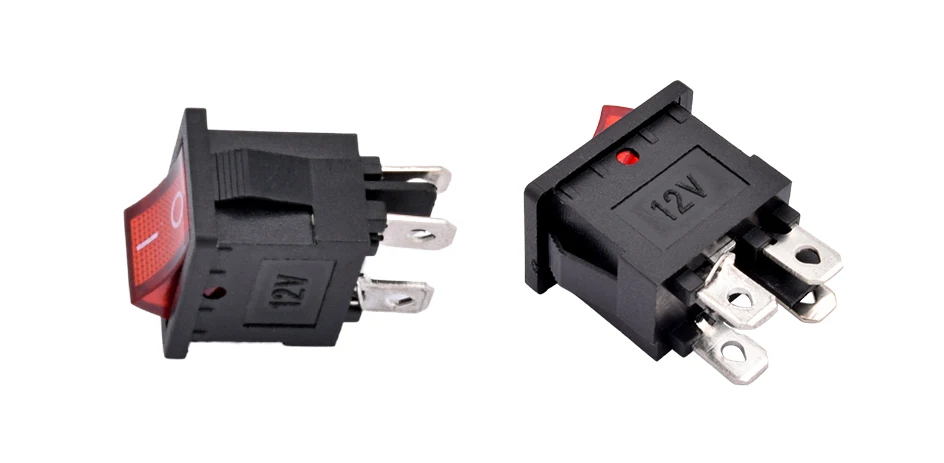 Interruptor Basculante Mini SPST Negro - 12V, 6A, Para Proyectos Electrónicos | Encendido/Apagado Interruptor SPST 12V 6A