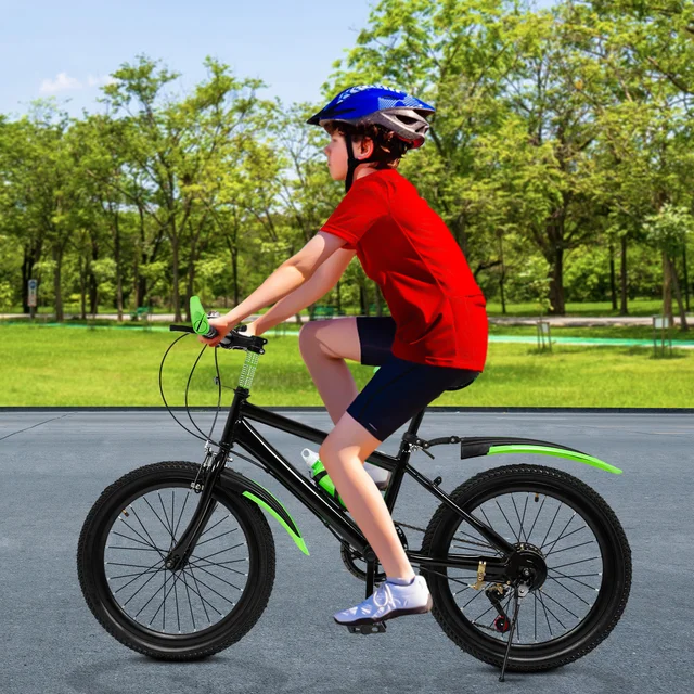20 "VTT pour enfants 7 vitesses vélo freins à double disque unisexe vélo pour enfants hauteur réglable garçons filles vélo d'équitation 1