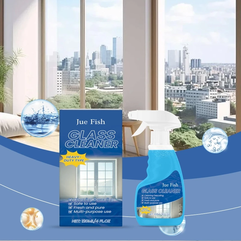 Stain Removing Glass Cleaner 120ml Glass Cleaning Sprayer Perfectly for Domestic Worker and Hotel Staff Professionals