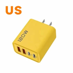 High - Power USB Fast Charger with Quick Charge Technology - EU Plug - Yellow US Plug