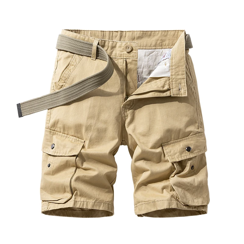 Outdoor Cropped Pants Men's Fashion Summer New Cargo Shorts Multi-Pocket Straight Casual All-Match Cotton Mountaineering Pants