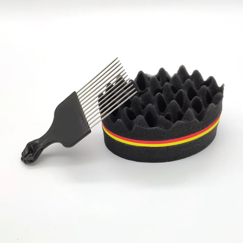 Oval Double Sides Magic Twist Hair Brush Sponge Brush For Natural Afro Coil Wave Dread Sponge Brushes Hair Braids Braiding Hair 6