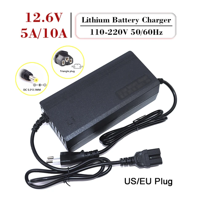 12.6V 5A 10A Lithium Battery Charger AC110-240V to DC For11.1V 3S 12V Power