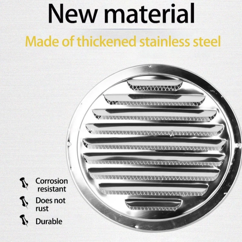 Various Size Round Ducting Ventilation Grille Stainless Steel Exterior Wall Air Vent Grille Home Office Air Vent Circulation air vent grille,ventilation grille,air vent cover,ducting ventilation cover