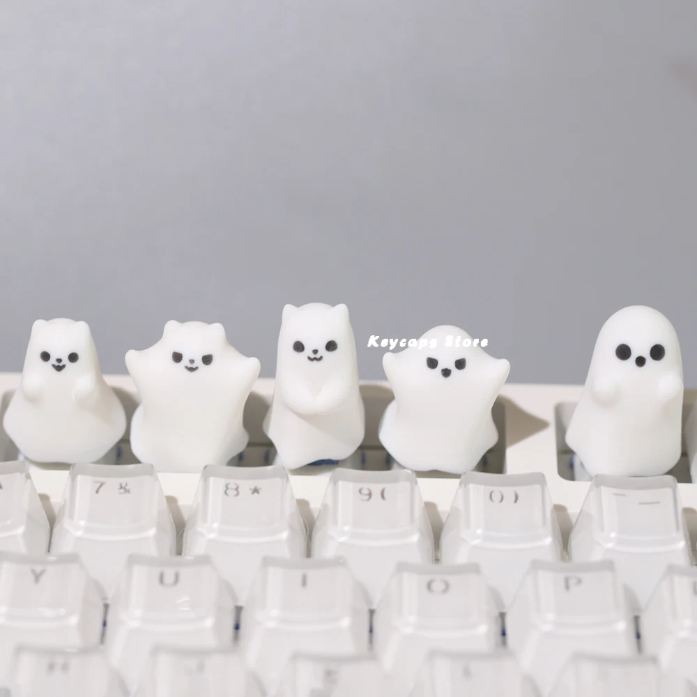 Cute Ghost Keycaps For Mechanical Keycaps Kawaii Keycaps Criativo Tridimensional 3d Original Personalidade Diy - Imagem 2