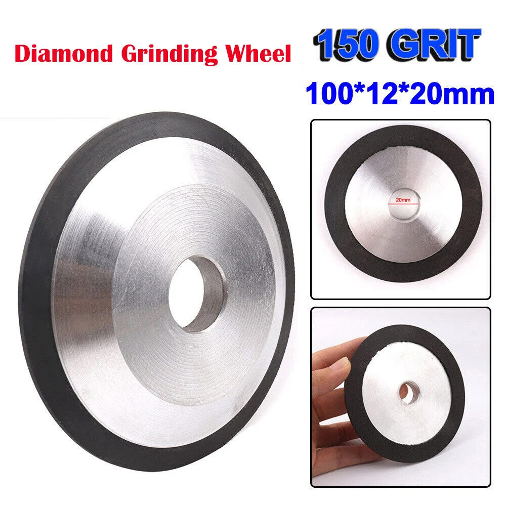 Abrasive Wheel Grinding Wheel Diamond Grinding Wheel Disc For Sharpening 100mm 150Grit Diamond Grinding Wheel Milling Cutter Tool Grinder Disc Abrasive