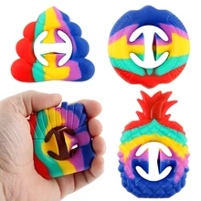 

Silicone Rainbow Fidget Toys Finger Toys Sensory Decompression Grip Ball Simple Dimple Squishy Toy for Kids Adult Relieve stress