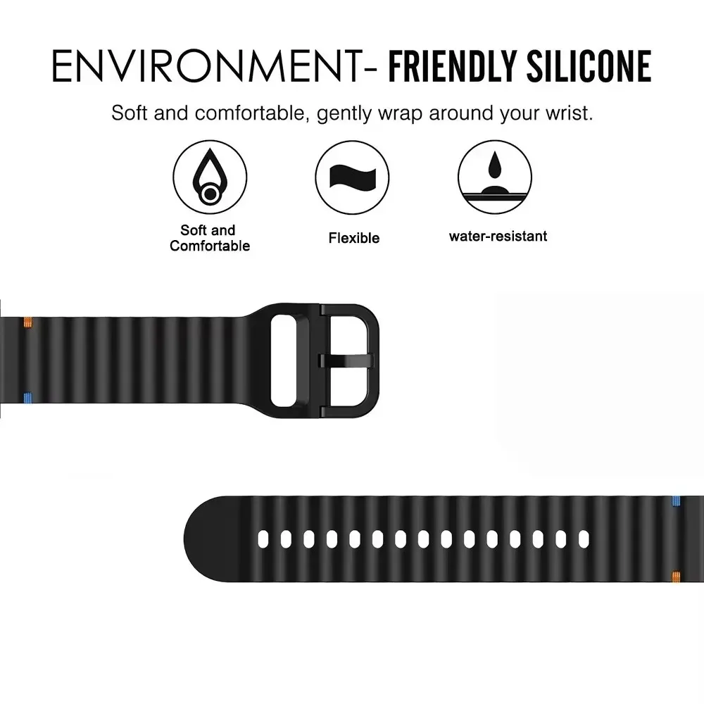 Premium Wave Silicone Strap, 18/20/22mm - High-End Wristband