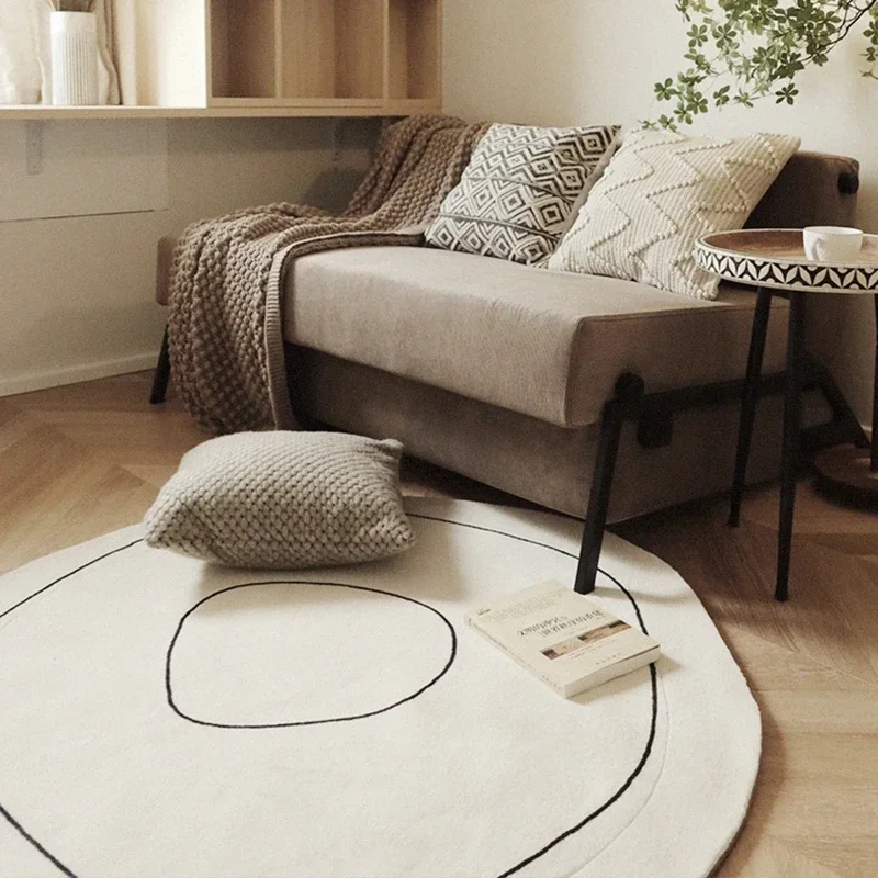 Ins Irregular Carpet Living Room Coffee Table Floor Mat Nordic Simple Lines Large Rug Bedroom Bedside Soft Decor Carpets 러그 카페트