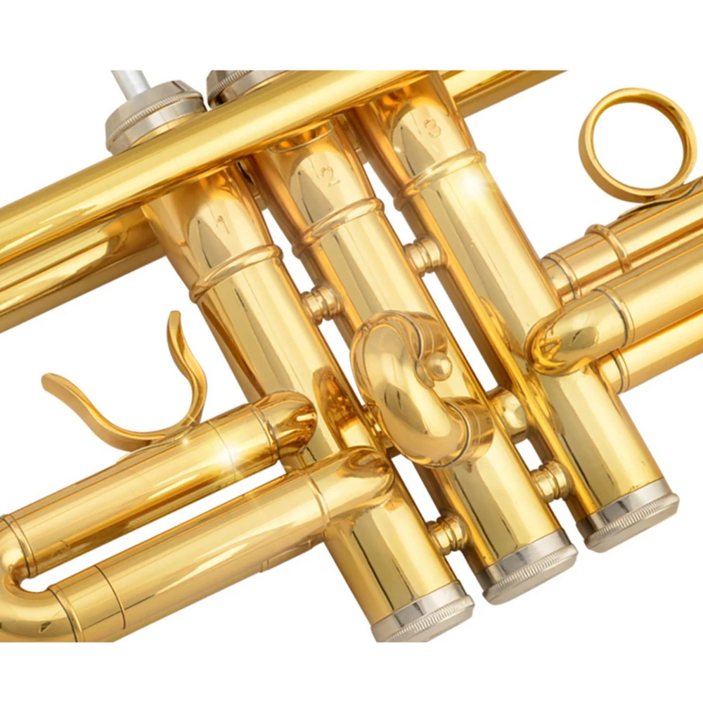 Jazzor Trumpet Beginner To Play Adult Wind Instrument Brass Lacquer Gold Drop B Trumpet JZTR-300
