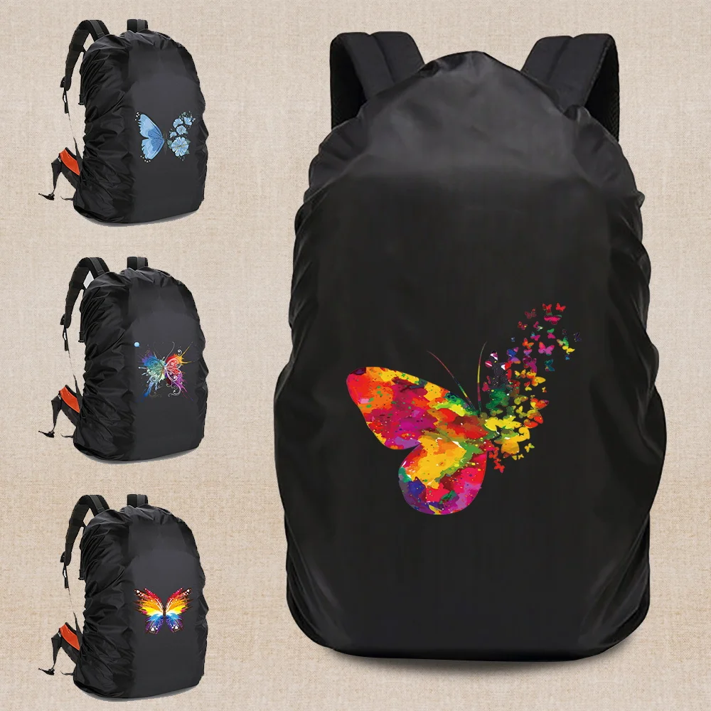 Backpack Rain Cover 20L-70L Travel Foldable DustCase Butterfly Pattern Waterproof Outdoor Camping Bag Raincover Backpack Case