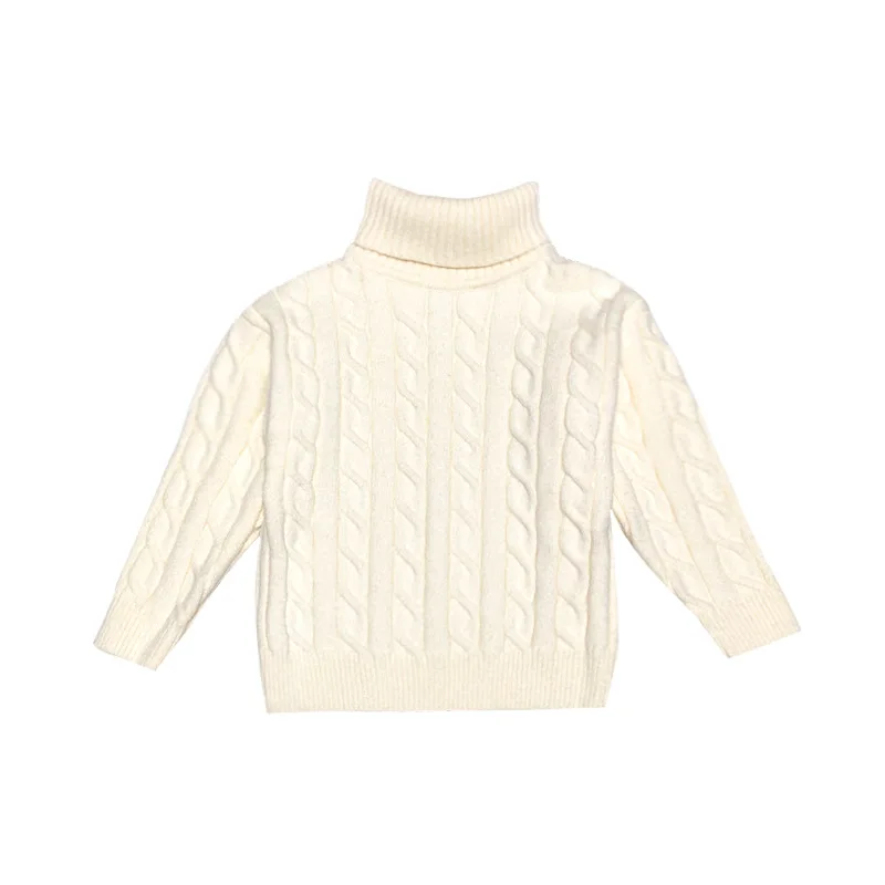 1-6 Year Old Children's Sweater Autumn/Winter Boys' Girls' High Neck Texture Pattern Knitted Sweater Fashion Warm Pullover