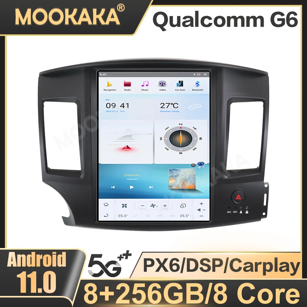 

For MITSUBISHI Lancer 2010-2015 Car Radio Tesla Style Multimedia Player GPS Navigation DSP Stereo Carplay Head Unit PX6