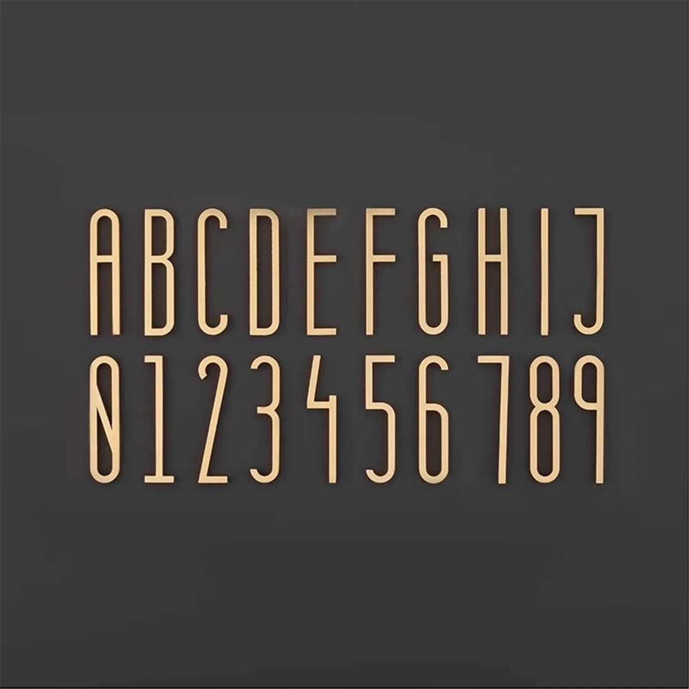 Solid Brass Self-Adhesive Gold Decorative English Letters Home Decoration Copper Letter House Number DIY Shop Name