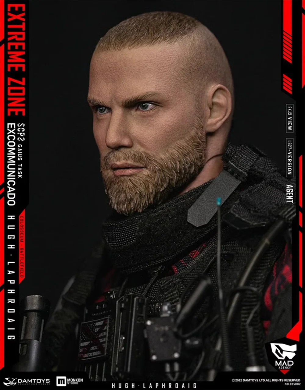 Damtoys Ebs002 Extreme Battlefield Man Soldier Guy Head Sculpture Carving Model Fit 12 "Coo Dam 3A Cf Action Figure Collect 1/6