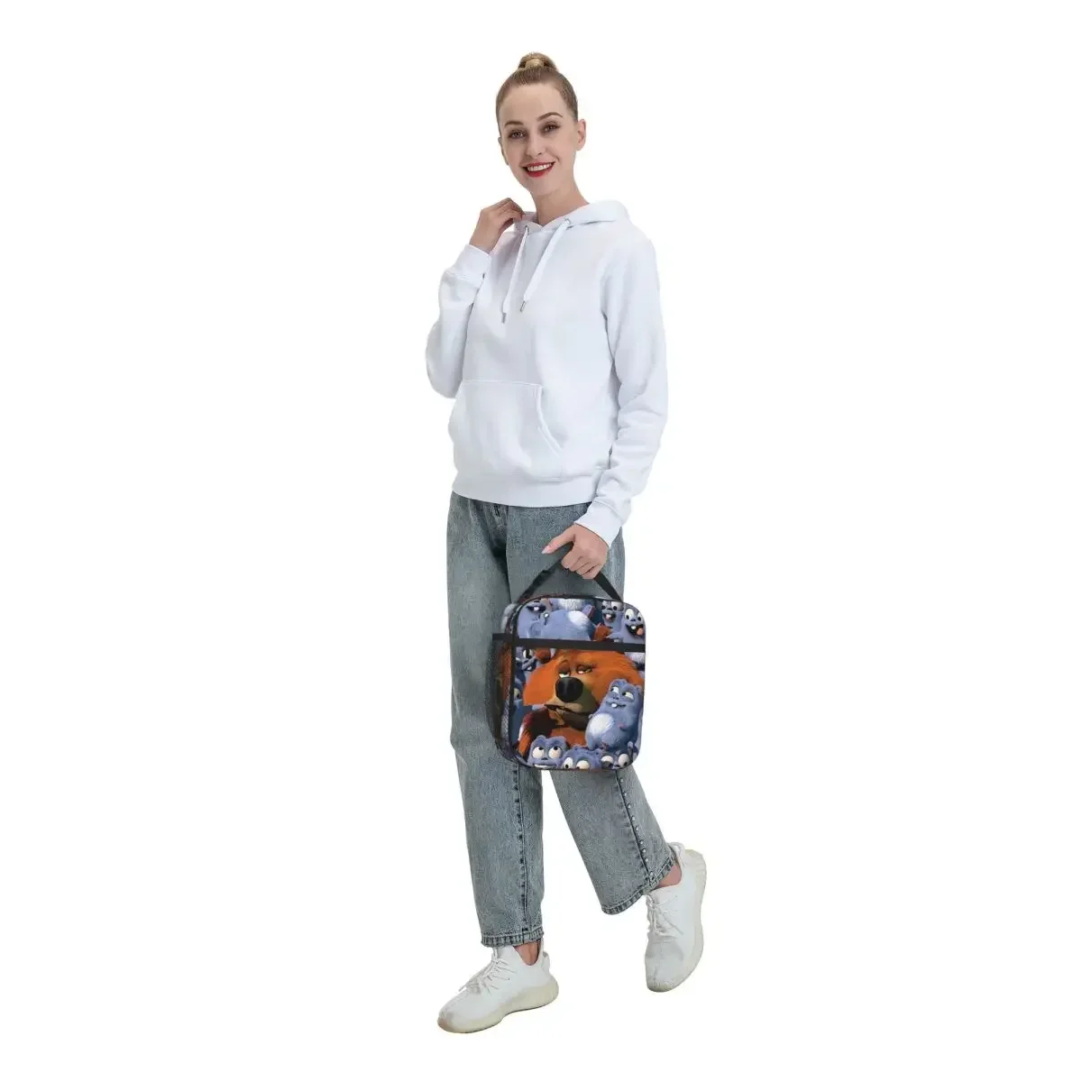 Grizzy and the Lemmings Insulated Lunch Bags Thermal Bag Cooler Thermal Lunch Box Picnic Food Tote Bags for Woman Student Travel
