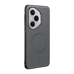 Premium Magnetic Leather Shield Case - High - Quality Anti - Fingerprint, Non - Slip Design - HONOR 400 Pro (GRAY)