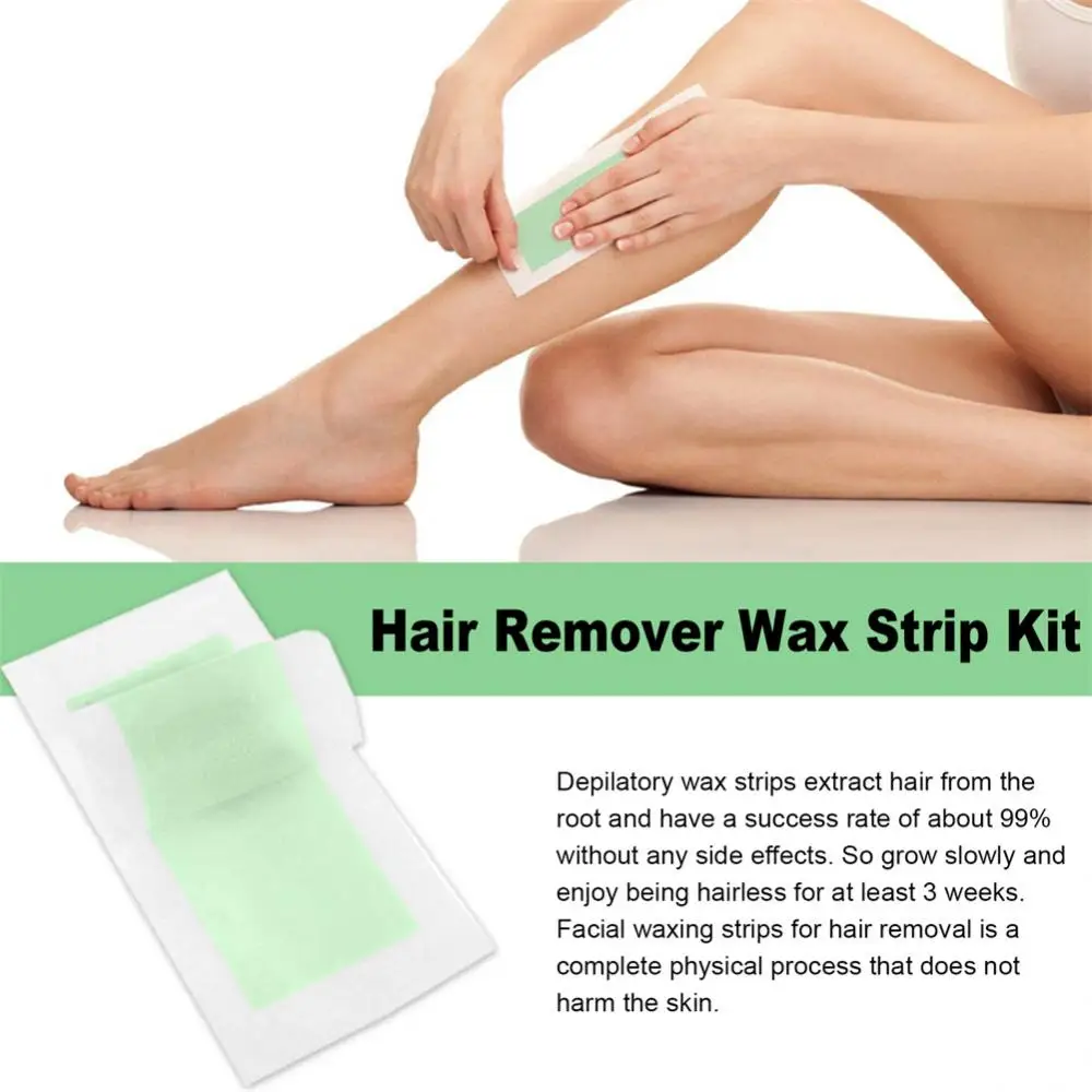 Depilatory Wax Strips Summer Double Sided Cold Wax Paper Professional Hair Removal Wax Strips Bikini Leg Body Face Epilator Beauty Tools 10/20/40p hair removal wax,hair removal wax paper