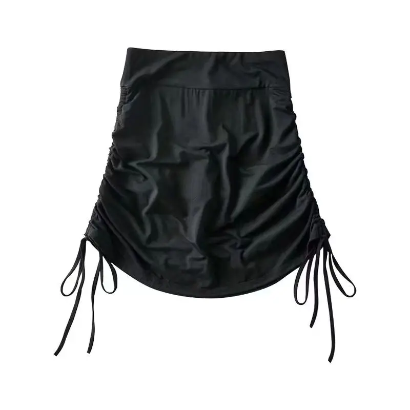 Drawstring Skirt Women's High Waist Slim Design Feel Wrapped Hip Skirt Short