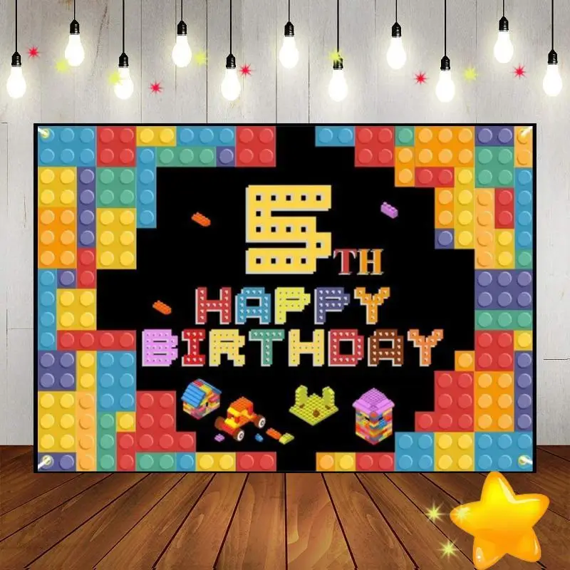 Happy 5Th Birthday Game Background Hotwheels Decorazione Photo Boy Cake Stand Princess Girl Invito Sweet Banner Smash Party