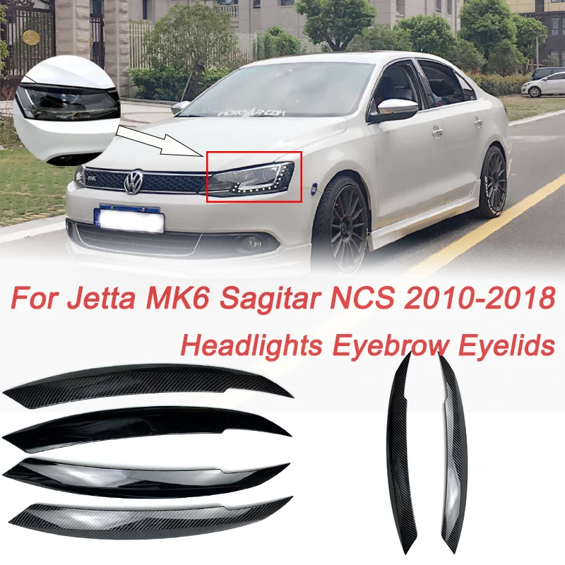 

2 шт./лот накладки на фары, веки для бровей из АБС-пластика для Volkswagen для VW для Jetta MK6 Sagitar NCS 2010 2011-2018 автомобильный Стайлинг