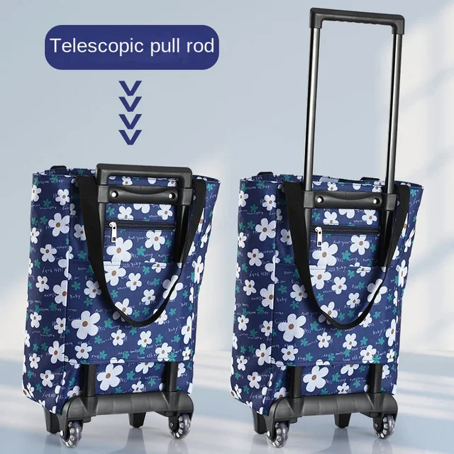 Vásároljon Élelmiszerbolt Kocsi Bevásárló Táskát Kézi Húzható Otthoni Hordozható Idős Szupermarket - Image 3