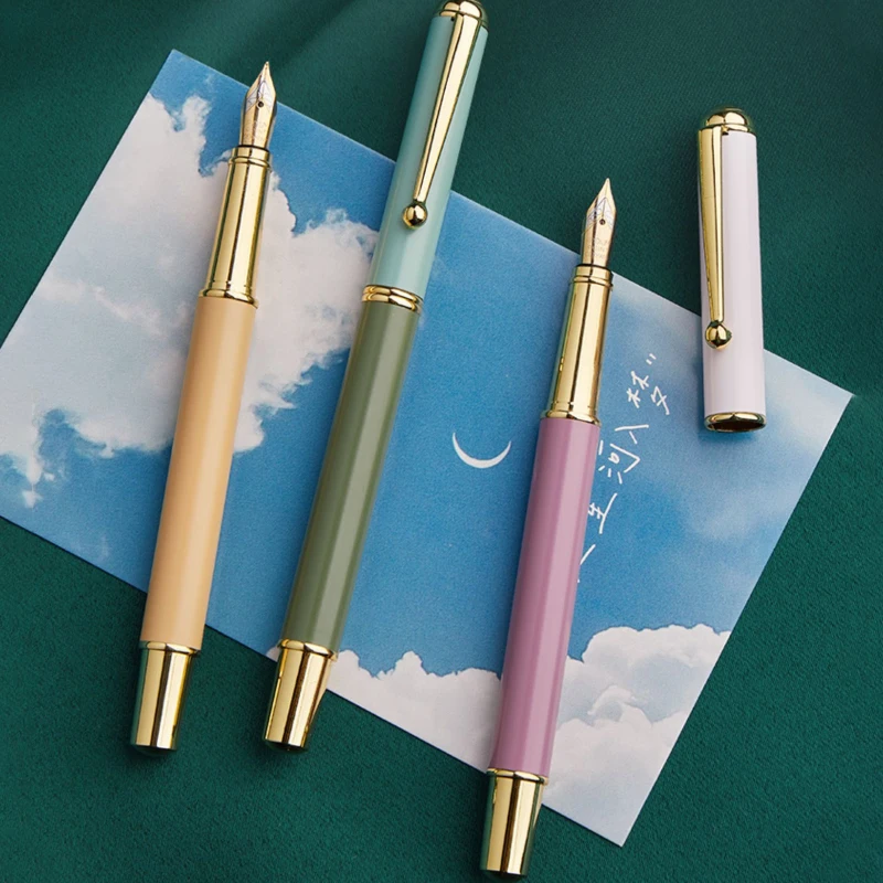 Exquisite Morandi Retro Metal Pen Personalized Custom Name Commemorative Gift Fountain Pens School Office Stationery Wholesale