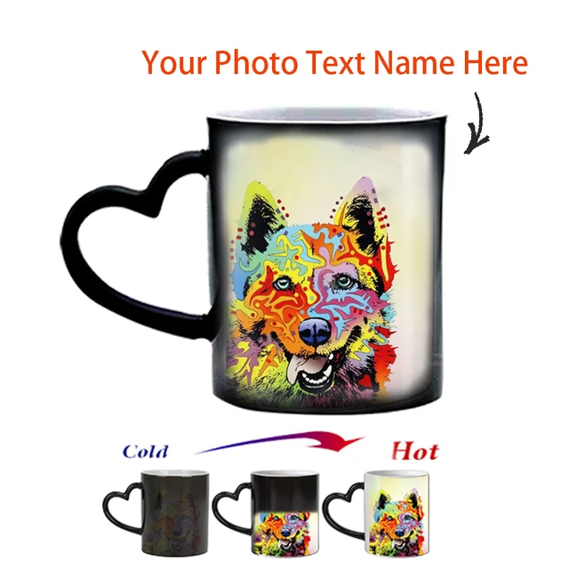 Tasse à Café Magique Personnalisée avec Image sur Document Proxy, Tasse à Thé en Céramique avec Logo Texte, Cadeau Surpris 1