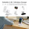 3 in 1 Wireless Charger Station Foldable Stand for MagSafe,Portable Magnetic Power Bank for Apple Watch iPhone 16/15/14/13/12 2