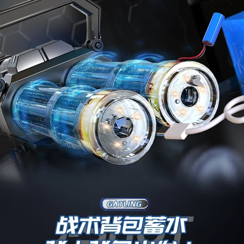 Spitfire Dual Tube Gatling Water Gun Large Capacity Rotating High pressure Powerful Electric Bbq Cover Grill Mat water guns water toy launcher