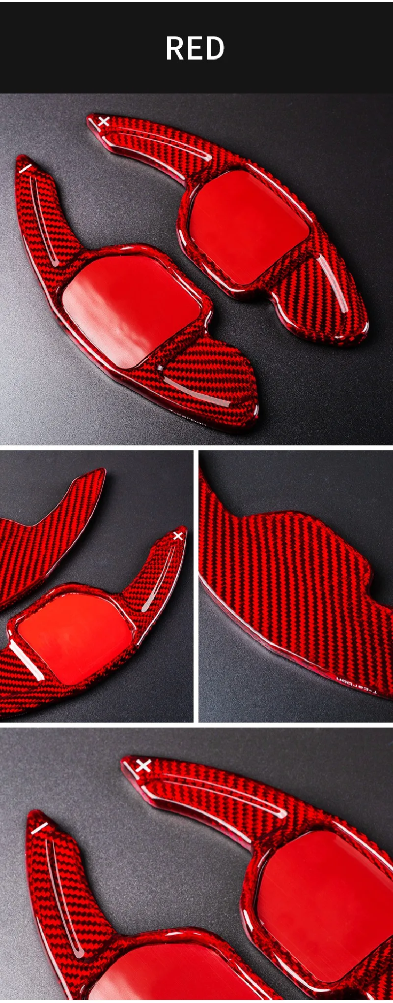 T-carbon Real Carbon Fiber Steering Wheel Paddle Shift Extension Shifters For Audi A5 A6 A8 S8 S5 S6 Q5 RS6 Q7