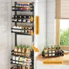 Multi-Layer Wall Mount Rack Bathroom Pantry Door Shelf And Pantry Organizer Storage Racks With Adjustable Basket Kitchen Storage 5