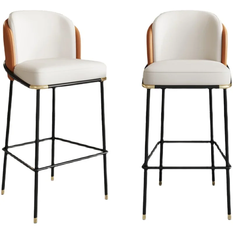 Hot Wholesale Orange Cushion Metal Bar Stool – Modern Luxury 1