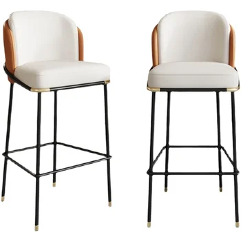 Hot Wholesale Orange Cushion Metal Bar Stool – Modern Luxury 1