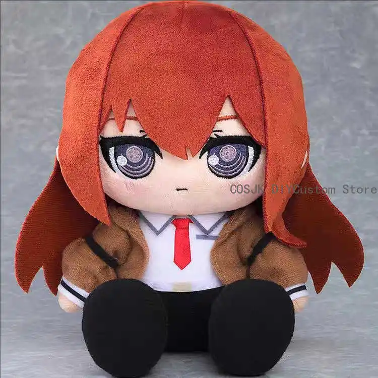 19cm 애니메이션 Makise Kurisu 크리스티나 코튼 인형 애니메이션 피규어 봉제 인형 장난감 인형 카와이 마스코트 베개 코스프레 크리스마스 선물