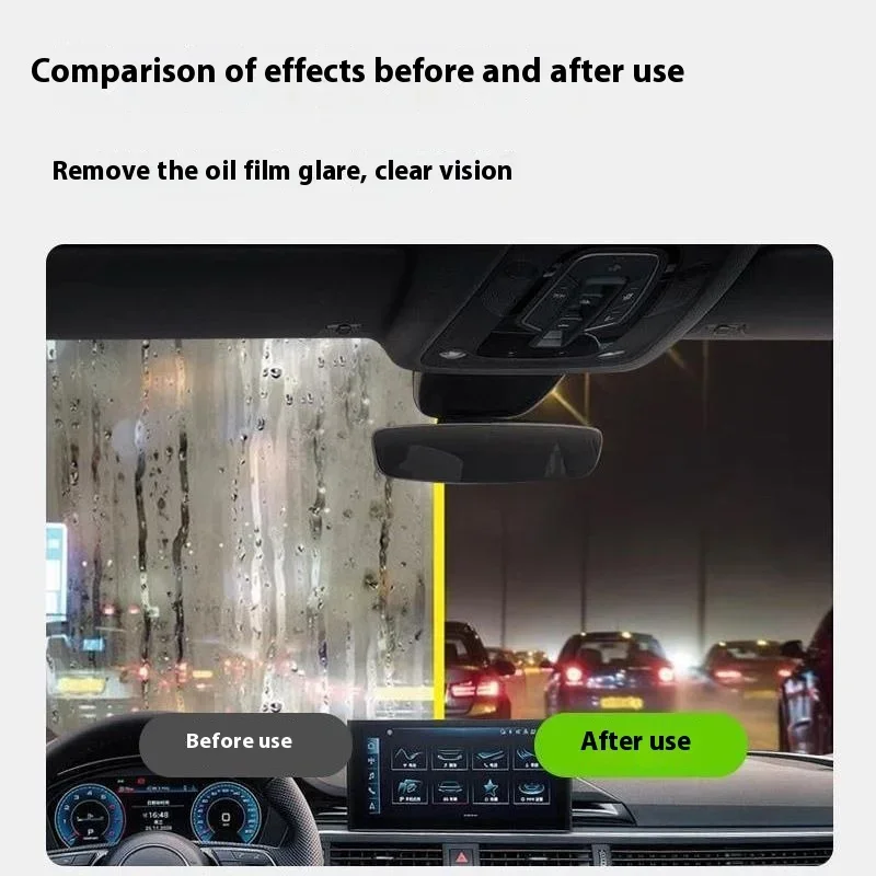 New Car Glass Oil Film Remover Automotive Glass Sponge Cleaning Brush Front Inner Windshield Oil Film Cleaner Clean Towel