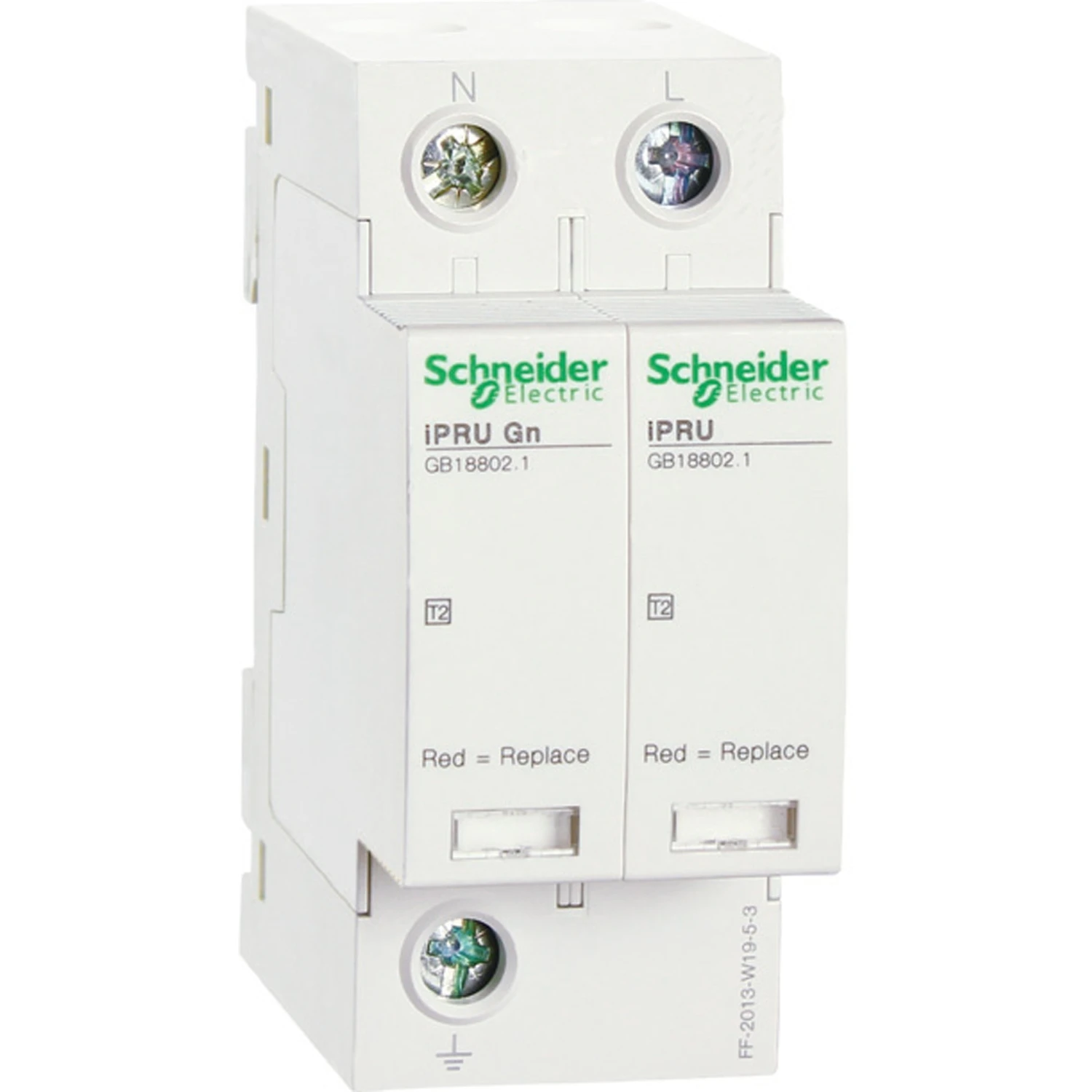 

A9L010500 Schneider Wingoal the iPRU is pluggable class T2 surge protector 1P+N, Imax: 10kA, Uc: 350V