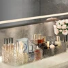 Light Luxury Water Corrugated Trapezoidal Clear Open Desktop Cosmetics Storage Box Multi-grid Makeup Organizer Box Accessories 6