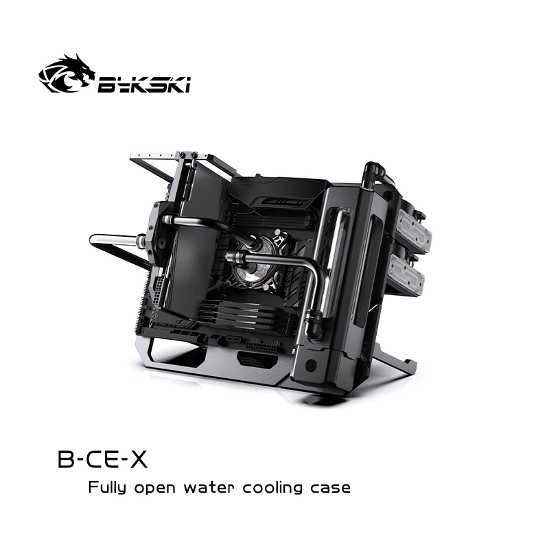 Bykski-atx Open Frame Vista Panorâmica Gaming Computer Case Faça Você Mesmo Chassi Refrigerado a Água de Alumínio Completo B-ce-x