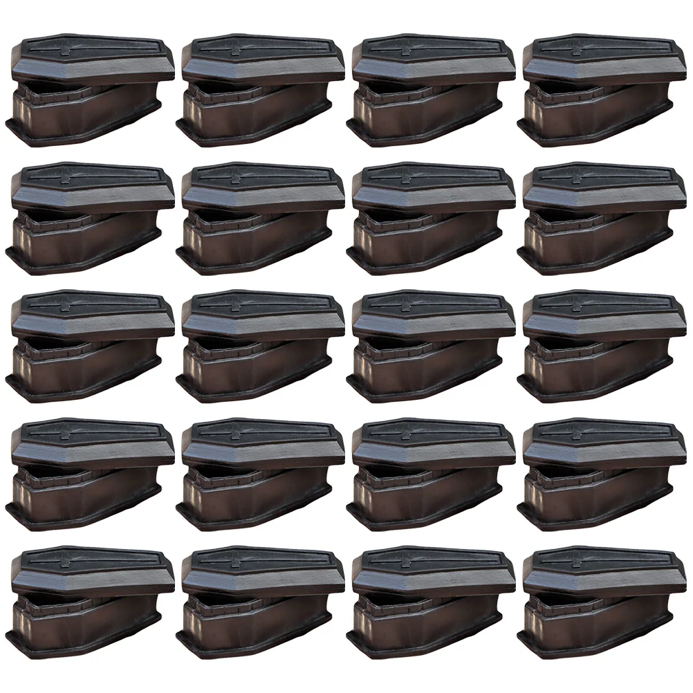 

5/14/20pcs Small Coffin Adornments Halloween Candy Box Model Black Plastic Storage Coffin Box Prank Props Halloween Goth Home