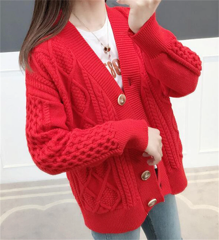 Winter Fall Mid Length Sweater Cardigan Loose Casual Soft Knitwears Coats Solid Color Woman Malhas Outwears New Long Sleeve Tops