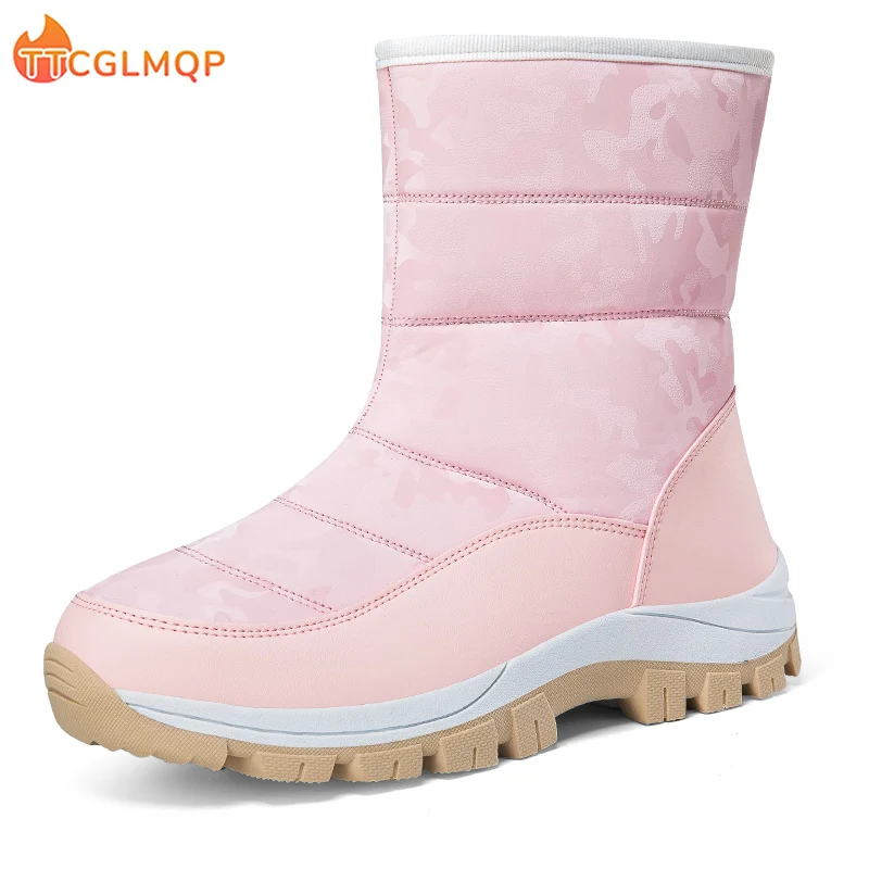 

New Winter Women Boots Thick Fur Plush Women's Snow Boots Platform Keep Warm Ankle Boots Outdoor Waterproo Sneakers Botas Mujer