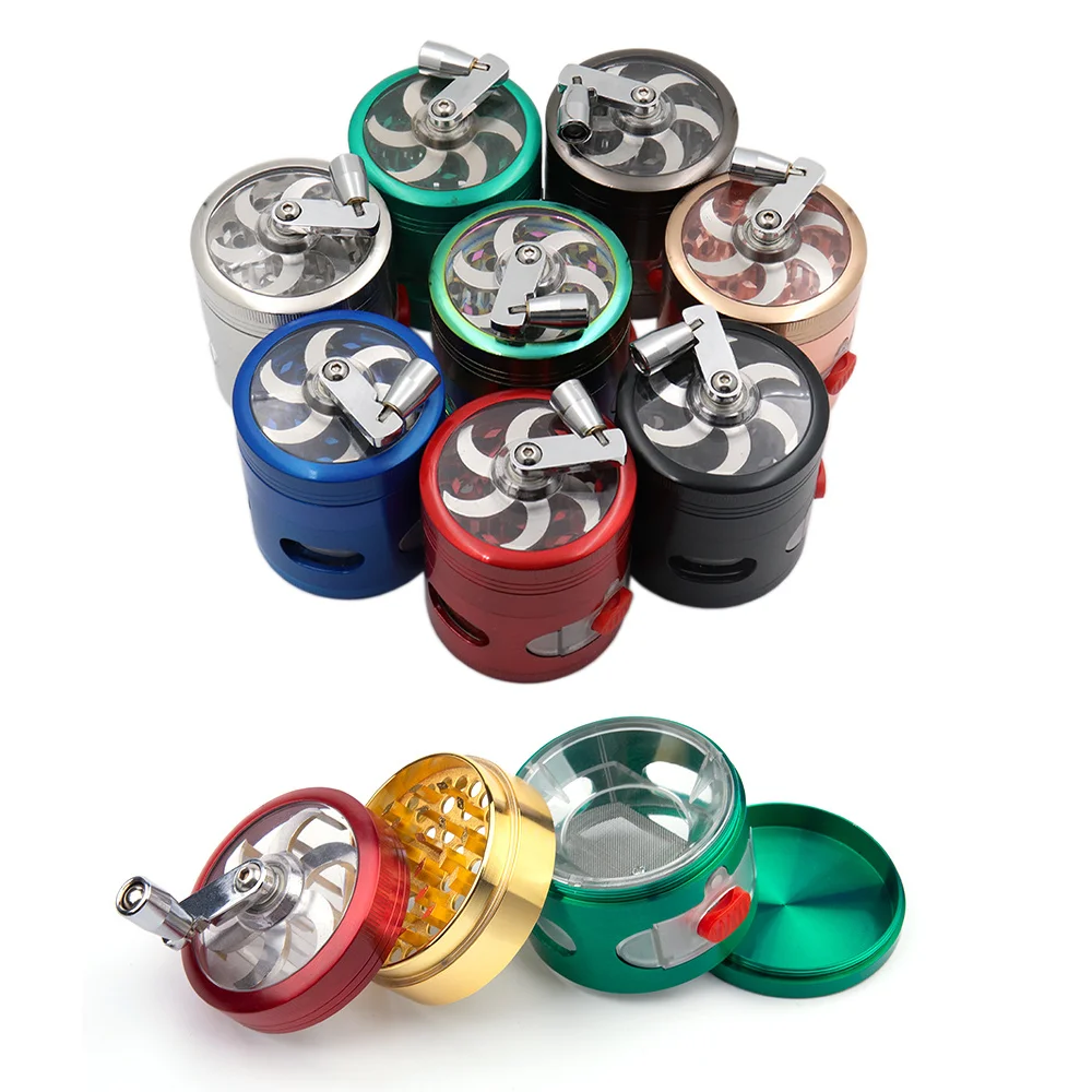 Herb Grinder, 4-piece Zinc Alloy Manual Grinder Sharp Teeth Preparing