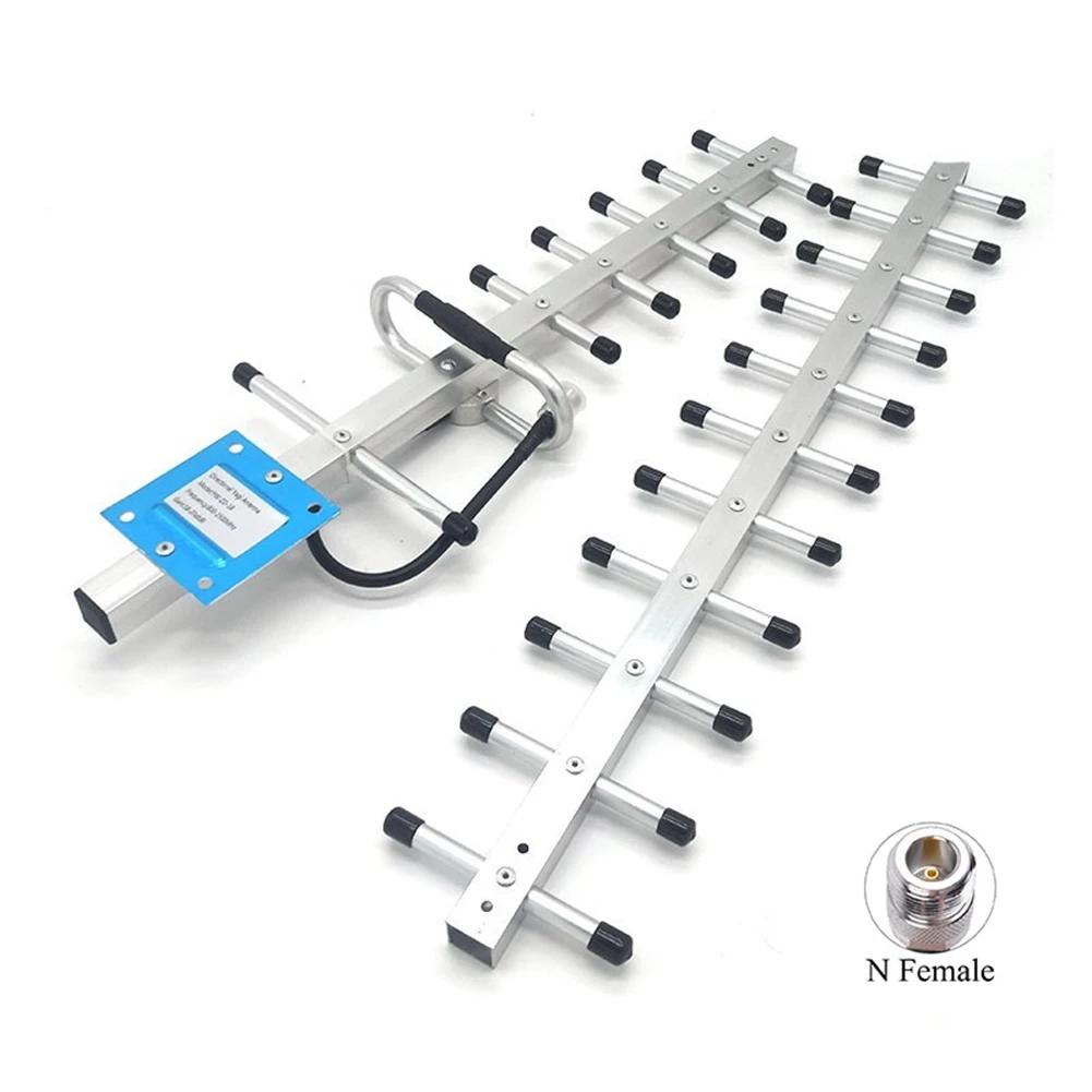 Antenna 20DBi 2G/3G/4G LTE Yagi Antenna 800-2700MHz N Female External Outdoor for Mobile Signal Booster Repeater