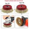 Angle Grinder Steel Wire Brush Grinding Derusting Deburring Polishing Cleaning Steel Wire Wheel Copper Plated Steel Wire Brush 4