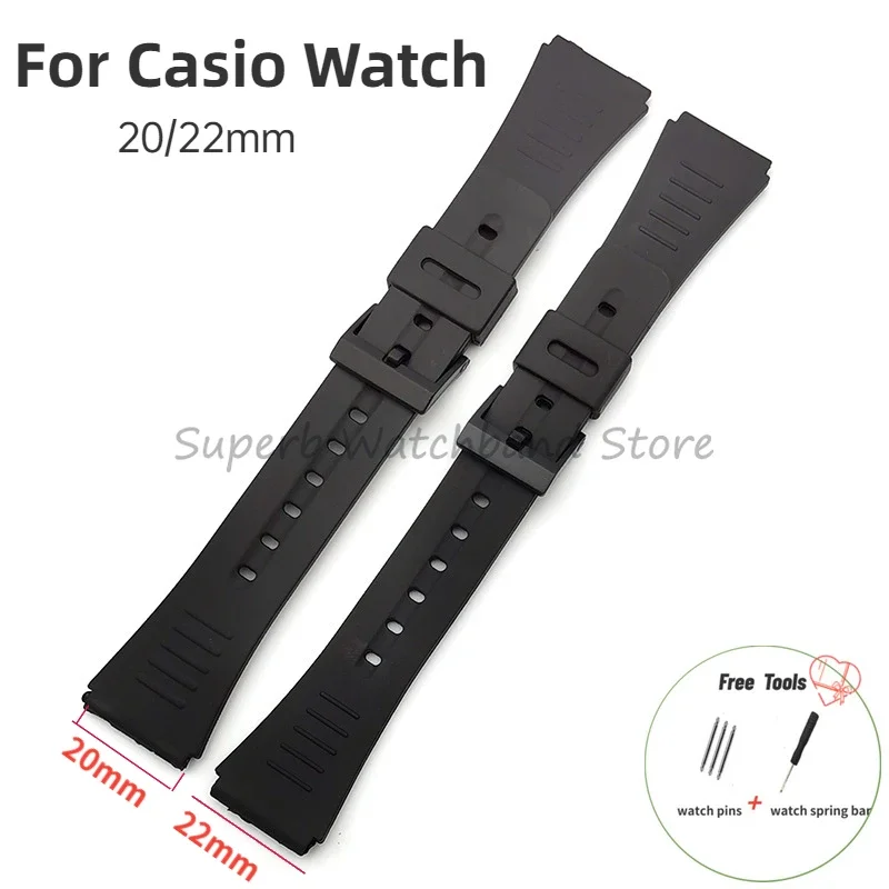 Harz Uhren armband 20 22mm für Casio Uhr klassischen Stil Silikon Universal Sport Uhren armband für Herren Uhren zubehör
